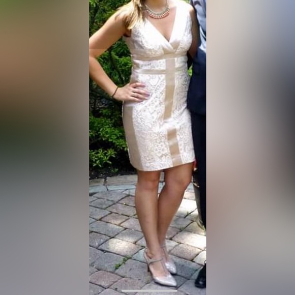 Champagne Lace Cocktail dress - Picture 9 of 9